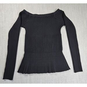Altuzarra Women's Kent Off-Shoulders Black  Top‎ Size XL